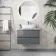 Corsica Storm Grey Wall Hung Drawer Vanity with Marble Top & Curved Counter Top Basin 800mm
