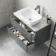 Corsica Storm Grey Wall Hung Drawer Vanity with Marble Top & Curved Counter Top Basin 800mm