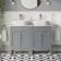 Bermuda Dove Grey Vanity with Marble Top & Curved Counter Top Basin 1200mm