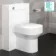 Avon & Trent Gloss White Slimline Back To Wall Unit and Denver Toilet