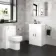 Avon & Trent Gloss White Slimline Back To Wall Unit and Denver Toilet