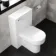 Avon & Trent Gloss White Slimline Back To Wall Unit and Denver Toilet