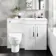 Avon Gloss White Combination Vanity Basin and Seattle Toilet 1100mm - Right Handed