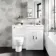 Avon Gloss White Combination Vanity Basin and Seattle Toilet 1100mm - Right Handed