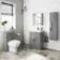 Avon & Trent Stone Grey Slimline Back To Wall Unit and Seattle Toilet