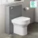 Avon & Trent Stone Grey Slimline Back To Wall Unit and Denver Toilet