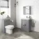 Avon & Trent Stone Grey Slimline Back To Wall Unit and Denver Toilet