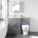 Avon Stone Grey Combination Vanity Basin and Seattle Toilet 1100mm - Left Handed