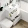 Trent Gloss White Combination Basin Drawer and Atlanta Toilet 1100mm - Right Handed