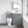 Trent Stone Grey Combination Vanity Basin and Seattle Toilet 1100mm - Right Handed