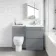 Trent Stone Grey Combination Basin Drawer and Seattle Toilet 1100mm - Right Handed