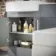 Harper Stone Grey Basin Vanity with Marble Top & Back To Wall Unit 1200mm