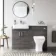 Harper Charcoal Elm Combination Vanity Basin and Atlanta Toilet 1200mm - Left Handed