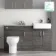 Harper Charcoal Elm Combination Vanity Basin with Marble Top & Denver Toilet 1500mm