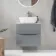 Austin Stone Grey Wall Hung Drawer Vanity with Marble Top & Curved Counter Top Basin 600mm