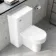Curved Gloss White Slimline Back To Wall Unit and Denver Toilet