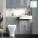 Monaco Dove Grey Combination Vanity Traditional Basin with Marble Top & Atlanta Toilet 1200mm
