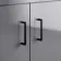 Quartz Stone Grey with Semi Recessed Basin 650mm - Black Accents