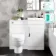 Avon Gloss White Combination Vanity Basin and Seattle Toilet 950mm
