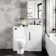 Avon Gloss White Combination Vanity Basin and Seattle Toilet 950mm - Black Accents
