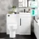 Avon Gloss White Combination Vanity Basin and Denver Toilet 950mm - Black Accents