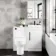 Avon Gloss White Combination Vanity Basin and Denver Toilet 950mm - Black Accents