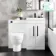 Avon Gloss White Combination Vanity Basin and Seattle Toilet 1000mm - Black Accents