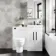 Avon Gloss White Combination Vanity Basin and Seattle Toilet 1000mm - Black Accents