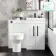Avon Gloss White Combination Vanity Basin and Denver Toilet 1000mm - Black Accents