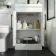Avon Gloss White Combination Vanity Basin and Denver Toilet 1000mm - Black Accents