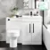 Avon Gloss White Combination Vanity Basin and Denver Toilet 1100mm - Black Accents