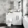 Avon Gloss White Combination Vanity Basin and Denver Toilet 1100mm - Black Accents