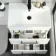 Avon Gloss White Basin Drawer Vanity and Back To Wall Toilet Unit 1100mm - Black Accents