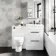 Avon Gloss White Combination Basin Drawer and Seattle Toilet 1100mm - Black Accents