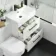 Avon Gloss White Combination Basin Drawer and Denver Toilet 1100mm - Black Accents