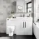 Avon Gloss White Combination Vanity Basin and Seattle Toilet 1300mm - Black Accents