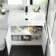 Avon Gloss White Combination Vanity Basin and Seattle Toilet 1300mm - Black Accents