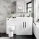 Avon Gloss White Combination Vanity Basin and Denver Toilet 1300mm - Black Accents