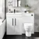Avon Gloss White Combination Vanity Basin and Seattle Toilet 1100mm - Black Accents - Left Handed