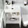 Avon Gloss White Combination Vanity Basin and Seattle Toilet 1100mm - Black Accents - Left Handed