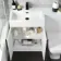 Avon Gloss White Combination Vanity Basin and Atlanta Toilet 1100mm - Black Accents - Left Handed