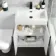 Avon Gloss White Combination Vanity Basin and Seattle Toilet 1100mm - Black Accents - Right Handed