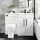 Avon Gloss White Combination Vanity Basin and Atlanta Toilet 1100mm - Black Accents - Right Handed