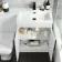Avon Gloss White Combination Vanity Basin and Atlanta Toilet 1100mm - Black Accents - Right Handed