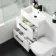 Avon Gloss White Combination Basin Drawer and Atlanta Toilet 1100mm - Black Accents - Left Handed