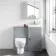 Avon Stone Grey Combination Vanity Basin and Seattle Toilet 950mm