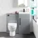 Avon Stone Grey Combination Vanity Basin and Seattle Toilet 950mm - Black Accents