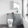 Avon Stone Grey Combination Vanity Basin and Seattle Toilet 950mm - Black Accents