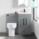 Avon Stone Grey Combination Vanity Basin and Denver Toilet 1000mm - Black Accents