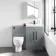 Avon Stone Grey Combination Vanity Basin and Seattle Toilet 1100mm - Black Accents